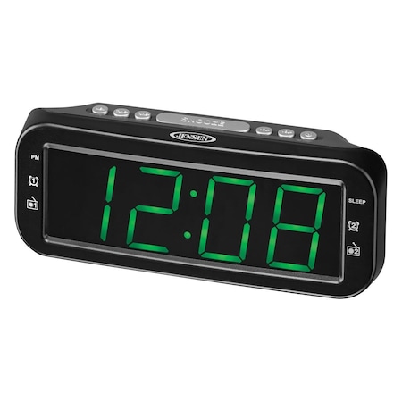 Doomsday 1.8 in. Green LED Dual AM & FM Digital Alarm Clock Radio, Black DO3640436